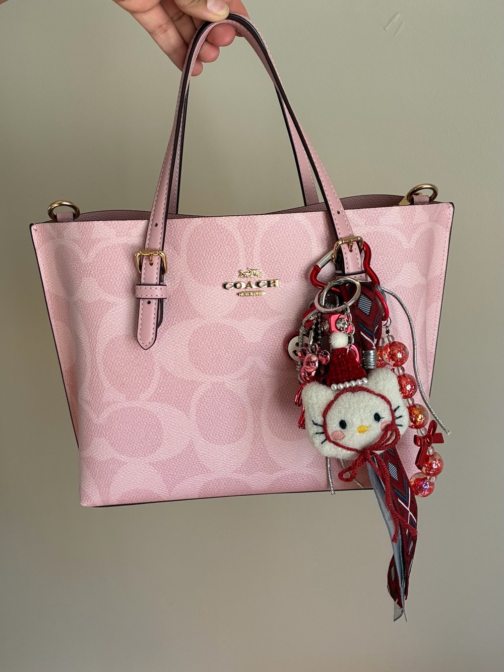 Christmas Hello Kitty Red Charm Keychain Bag Charm